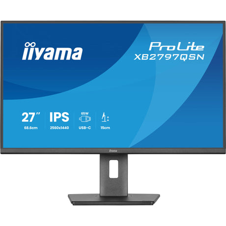 Iiyama Prolite xb2797qsn-b1 27 Monitor (schwarz, 75 Hz, HDMI, Display-Port, USB-C, LAN, Audio)