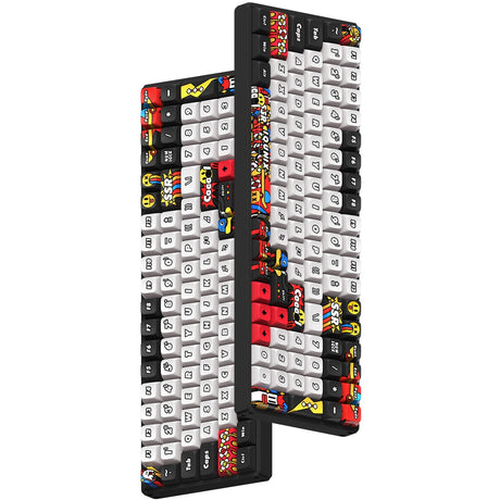 Iqunix F97 Graffiti Diary kabellose mechanische Tastatur (schwarz, US-Layout (QWERTY), Cherry MX Brown, 96 %, RGB-LEDs, Hot-Swap-fähig, PBT, 2,4 GHz | Bluetooth 5.1 | USB-C)