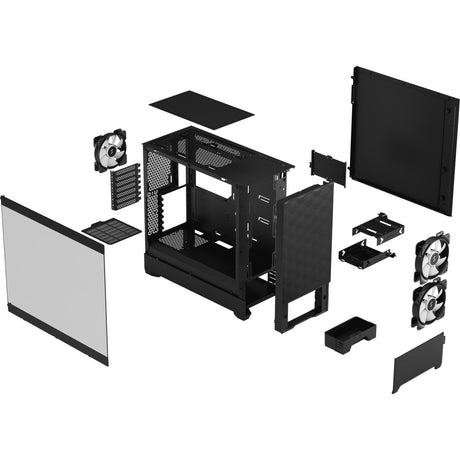 Fractal Design Pop Air RGB Midi-Tower-Gehäuse (schwarz | 2x USB-A | RGB | gehärtetes Glas)