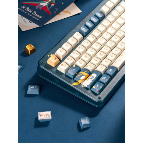 Iqunix ZX75 Sky Encounter kabellose mechanische Tastatur (blau, US-Layout (QWERTY), Iqunix Little Prince, 75 %, RGB-LEDs, Hot-Swap-fähig, Double-Shot PBT, 2,4 GHz | Bluetooth 5.1 | USB-C)