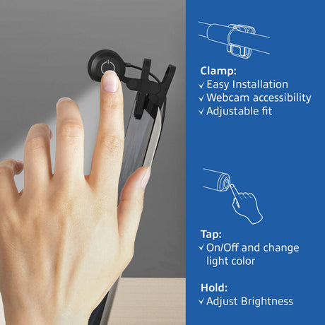 Act Connectivity Dimmbare, ansteckbare LED-Lichtleiste für Laptops (schwarz, USB-betrieben, 3000 K–6500 K)