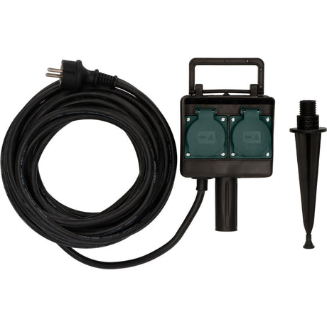 Brennerstuhl Gartensteckdose mit Erdspieß 1154450 Steckdose (schwarz, 10 Meter, IP44)