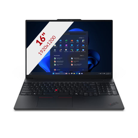 Lenovo thinkpad e16 gen 3 amd (21st005vmh) 16 laptop (zwart | ryzen 5 220 | radeon 740m | 16 gb | 512 gb ssd)