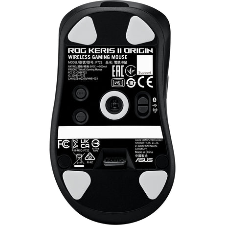 Asus Rog Keris II Origin Gaming-Maus (Schwarz, 42.000 DPI, RGB, USB, 2,4 GHz, Bluetooth)