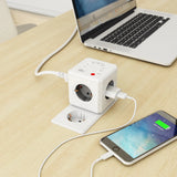 Allocacoc Powercube erweitert | WLAN | Steckdosenleiste Steckdosenleiste (weiß grau, Belgien | Frankreich)