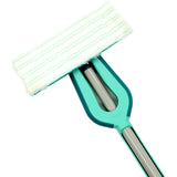 Leifheit Picobello Bodenwischer S Micro Duo mit Stiel – 27 cm Wischbreite – Türkis – Grau