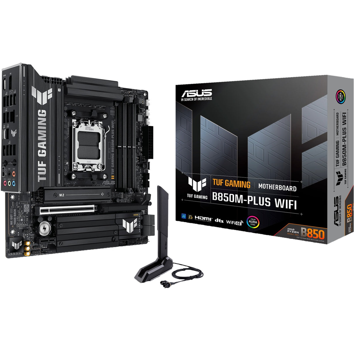 Asus Tuf Gaming B850M-Plus Wi-Fi Sockel AM5 Motherboard (2,5 GB-LAN, Wi-Fi 6e, BT, Sound, µATX)