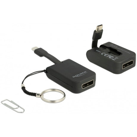 Delock USB-C > Displayport Adapter Schlüsselanhänger (schwarz, 4k 60hz)