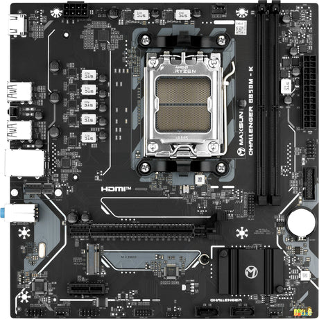 Maxsun MS-Challenger B850M-K Sockel AM5 Mainboard (schwarz, RAID, GB-LAN, Sound, µATX)