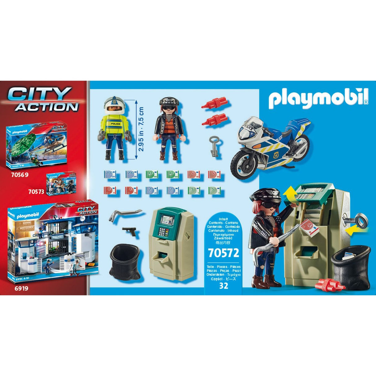Playmobil City Action Polizeimotor Streben nach dem Geldrover 70572