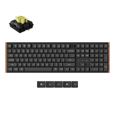 Keychron k5 ultra 8k wireless custom mechanical keyboard (zwart, us lay-out (qwerty), milk pom banana, 100%, rgb leds, lsa double-shot pbt, usb-c | 2.4 ghz | bluetooth 5.2)