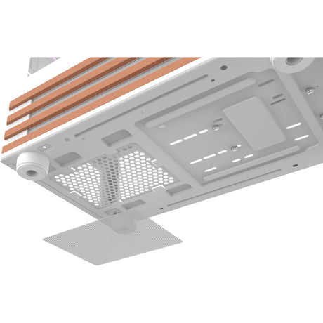 Thermaltake View 170 WS ArGB Mini-Tower-Gehäuse (weiße Holzfarbe | 2x USB-A | RGB | gehärtetes Glas)