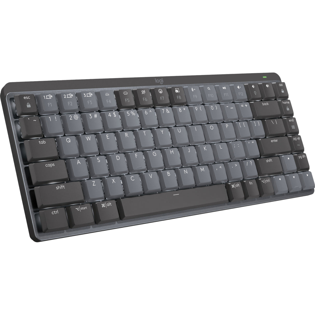 Mechanische Mini-Tastatur Logitech MX (schwarz, US-internationales Layout (QWERTY), GL-taktil, 80 % (TKL), Bluetooth)