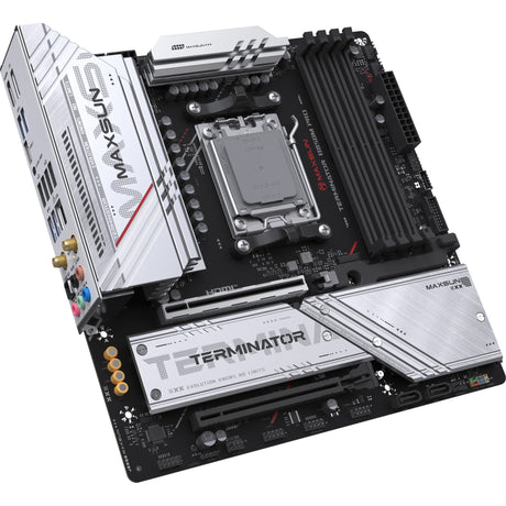 Maxsun MS-Terminator B850M Pro WiFi Sockel AM5 Mainboard (schwarz, RAID, 2,5 GB-LAN, WLAN, BT, Sound, µATX)