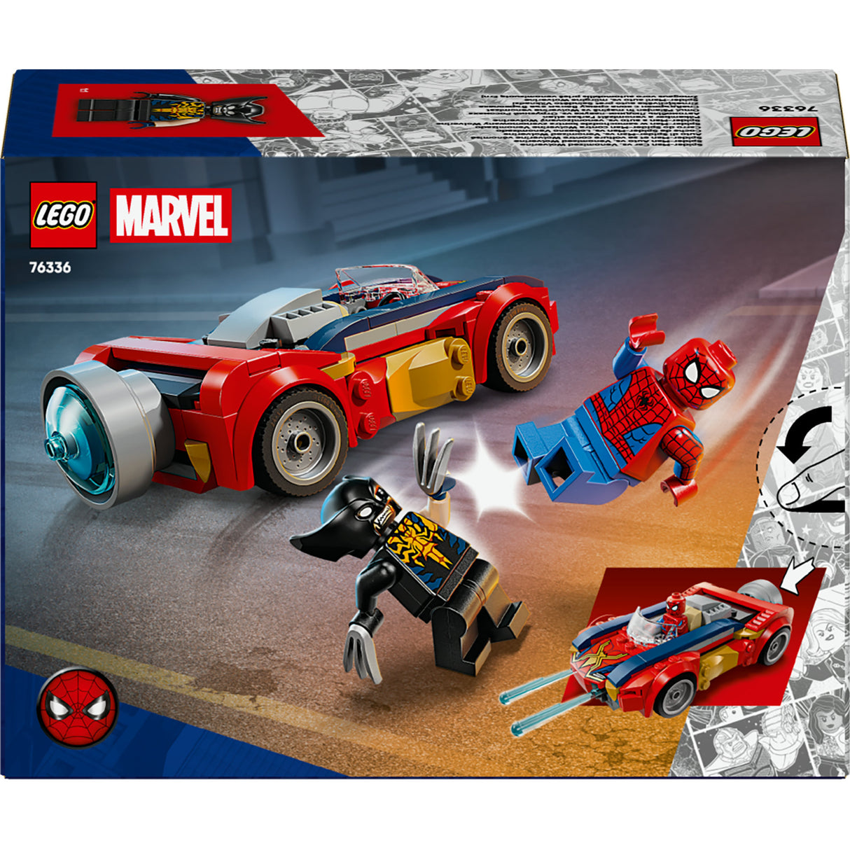 Lego Superhelden 76336 Marvel Spider-Man-Auto vs. vergifteter Vielfraß