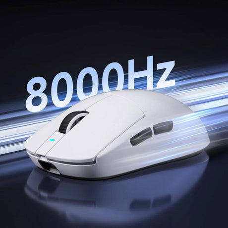 Mchose A7 Ultra Wireless Gaming-Maus (weiß, bis zu 26.000 dpi, 2,4 GHz USB-C Bluetooth)