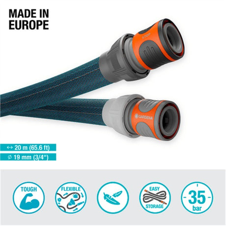 Gardena Textilschlauch Liano Xtreme 19 mm (3 4“), 20 m (dunkelgrauorange)