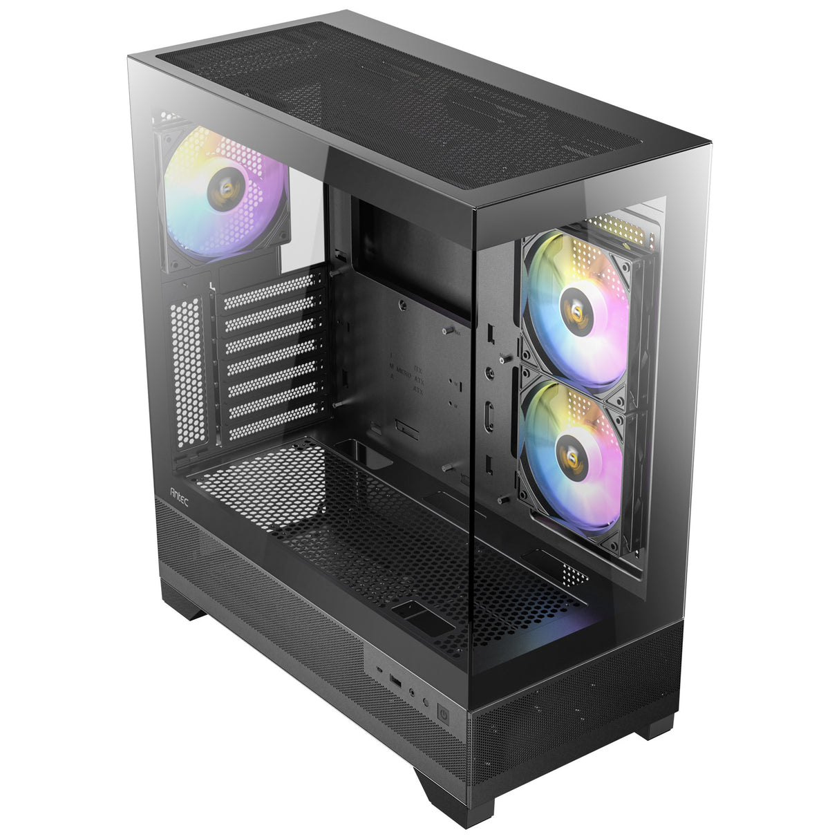Antec cx700 argb Midi-Tower-Gehäuse (schwarz | 1x USB-A | 1x USB-C | gehärtetes Glas)