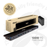 Club 3D USB-C 3.2 Gen1 Triple Display Dynamic PD Ladestation 100W Dockingstation (Schwarz)