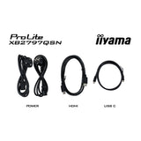 Iiyama prolite xb2797qsn-b1 27 monitor (zwart, 75 hz, hdmi, displayport, usb-c, lan, audio)