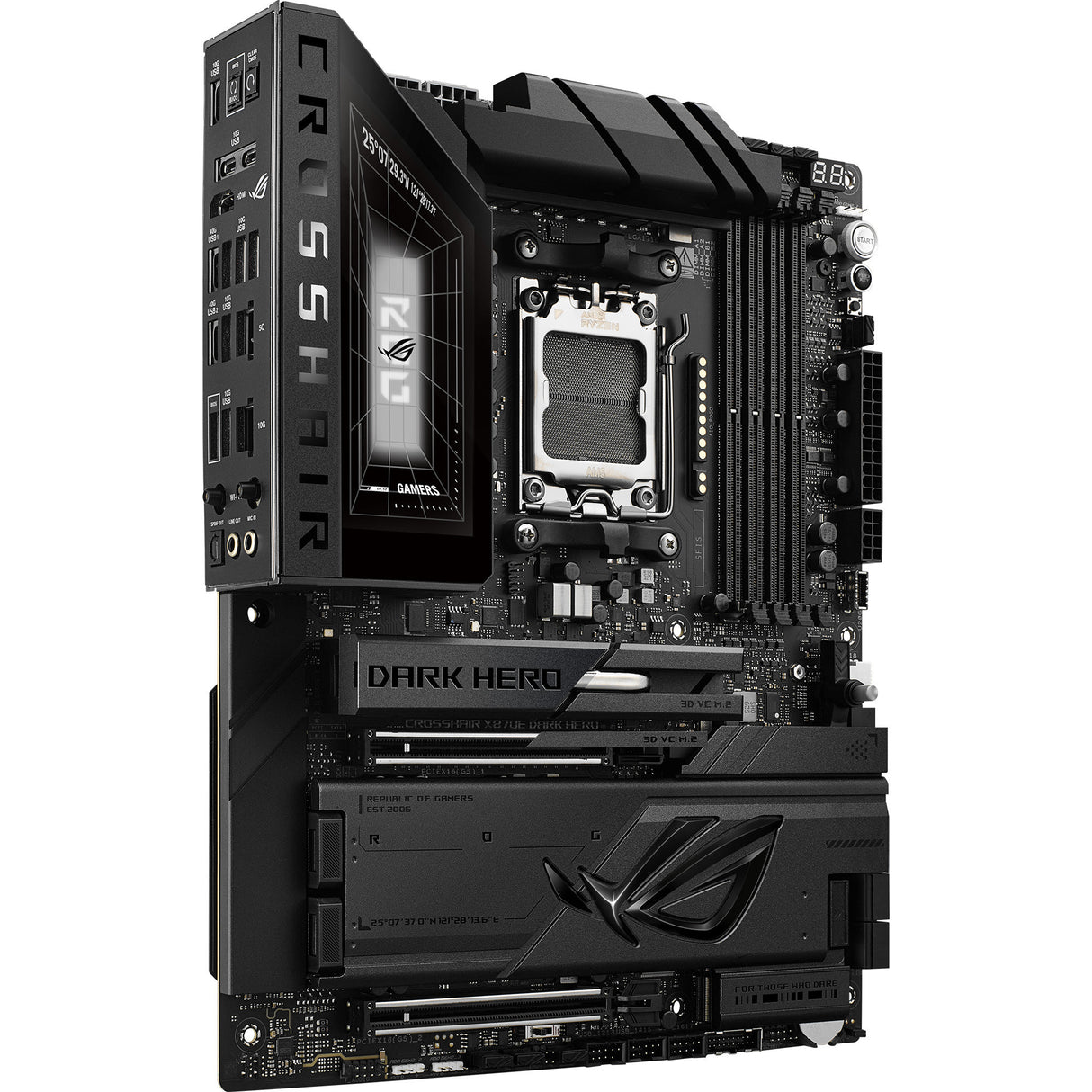 Asus rog crosshair x870e dark hero socket am5 moederbord (raid, 10gb-lan, 5gb-lan, wi-fi 7, bt, sound, atx)