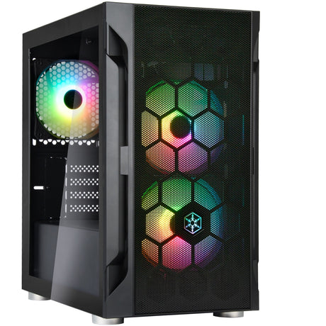 Silverstone sst-fah1mb-pro Midi-Tower-Gehäuse (schwarz | 3x USB-A | RGB | gehärtetes Glas)