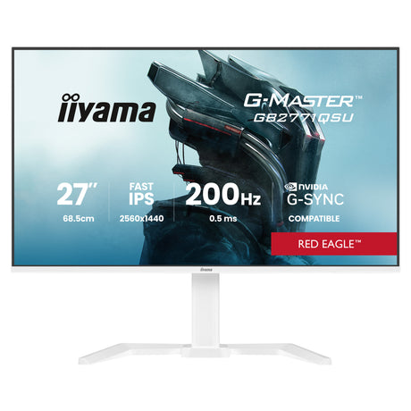 Iiyama G-Master Red Eagle GB2771QSU-W1 27 Gaming-Monitor (weiß, 2x HDMI, DisplayPort, 2x USB-A, 2x USB-C, 200 Hz)