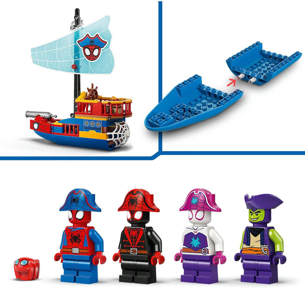 Lego Marvel – Team Spidey Piratenschiff, Konstruktionsspielzeug (11208)