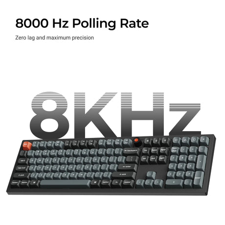 Keychron V6W-D3 8K QMK kabelgebundene benutzerdefinierte mechanische Tastatur (Schwarz, US-Layout (QWERTZ), Superbraun, 100 %, RGB-LEDs, Double-Shot-PBT, Hot-Swap, 8K, Taste)