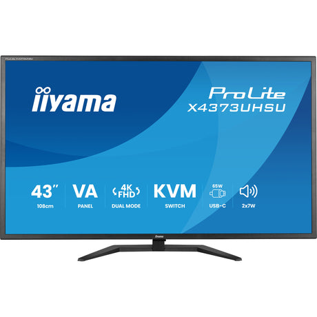 Iiyama prolite x4373uhsu-b2 42.5 4k uhd monitor (zwart (mat), hdmi, displayport, usb-c)