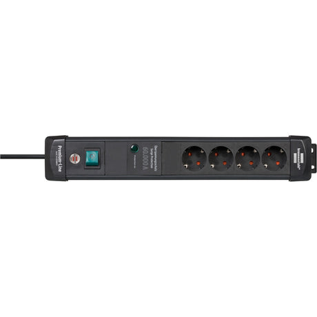 Brennerstuhl premium-line 60.000a Steckdosenleiste mit Überspannungsschutz 4-fach schwarz 1,8m h05vv-f 3g1,5