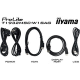 Iiyama prolite t1932msc-w1sag 19 touchscreen monitor (wit, hdmi, displayport, vga, usb-b)