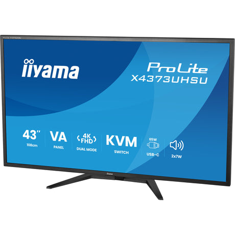 Iiyama prolite x4373uhsu-b2 42.5 4k uhd monitor (zwart (mat), hdmi, displayport, usb-c)