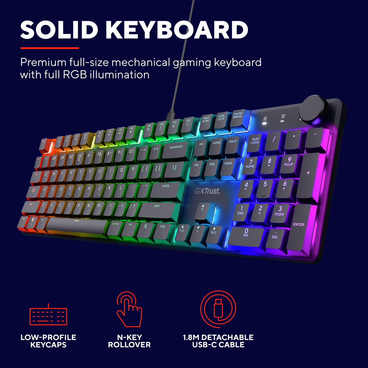 Trust GXT 866 Torix Hochwertige mechanische Gaming-Tastatur