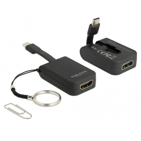 Delock USB-C > HDMI Adapter Schlüsselanhänger (schwarz, 4k 30hz)