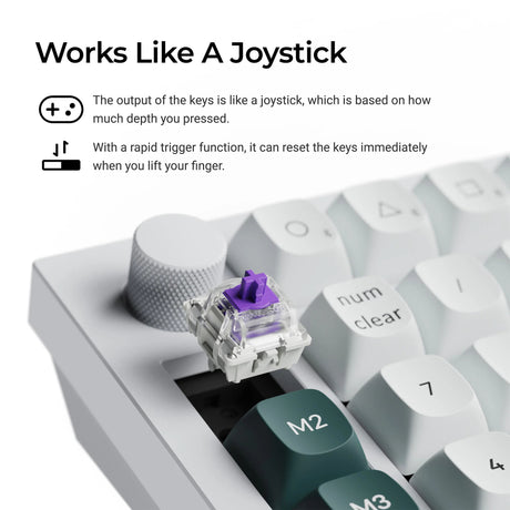 Keychron q0 he qmk wireless custom number pad rgb mechanisch numpad (zwart, us lay-out (qwerty), gateron double-rail magnetic nebula, hot-swap, rgb, double-shot pbt keycaps)