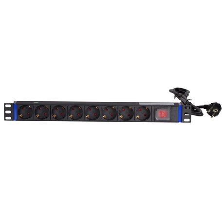 Dsi 19 Zoll 8-fach Steckdosenleiste mit Schalter Steckdosenleiste (schwarz, für 8 Stecker)