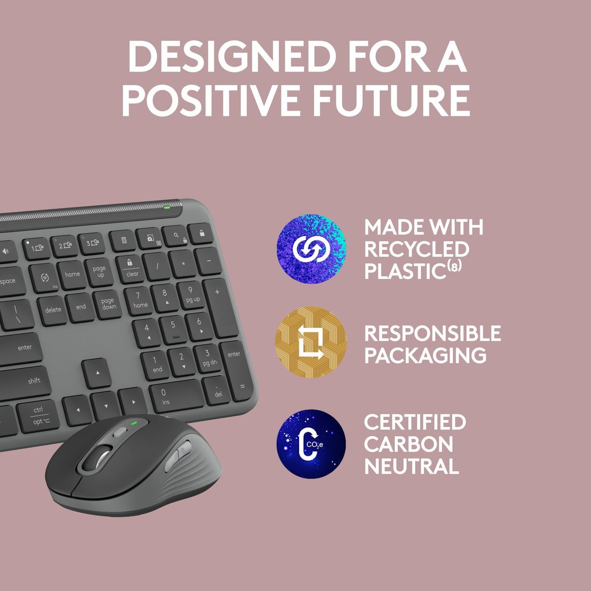Logitech MK950 Signature Slim Wireless-Desktop-Set (Graphit, US-internationales Layout (QWERTY), 400–4000 dpi)