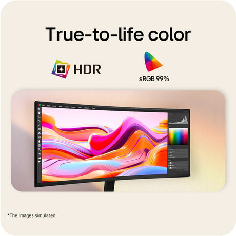 Lg ultrawide 34u601b-b 34 curved monitor (zwart, 1x displayport, 1x hdmi, 120 hz)
