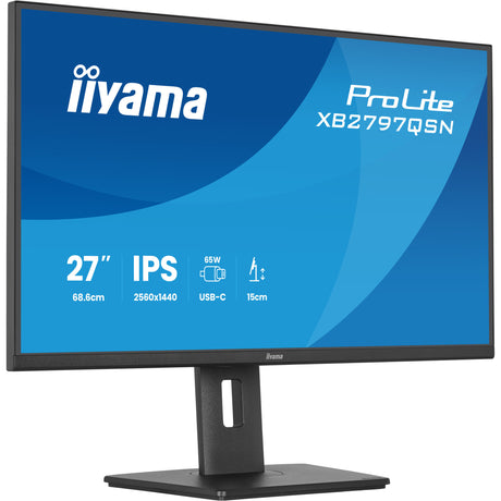 Iiyama Prolite xb2797qsn-b1 27 Monitor (schwarz, 75 Hz, HDMI, Display-Port, USB-C, LAN, Audio)
