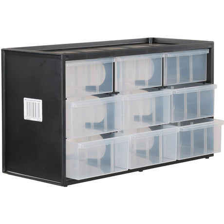 Stanley Kommode 9 Fächer Werkzeugkasten (schwarz transparent)