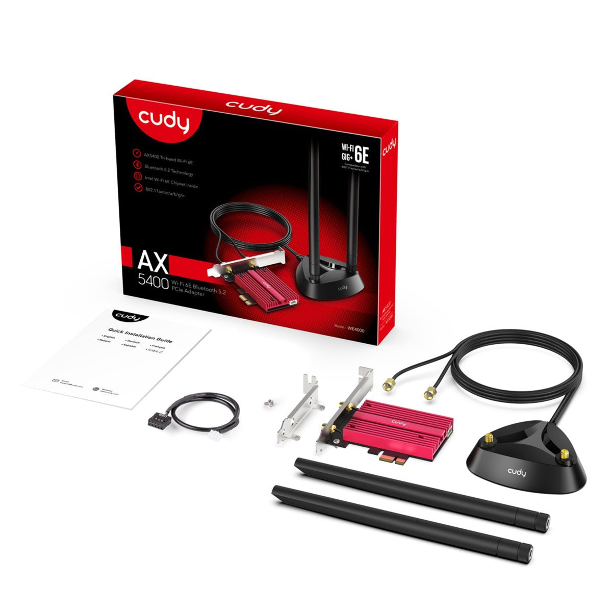Cudy AX5400 Wi-Fi 6E Bluetooth 5.3 PCI-E-Adapter