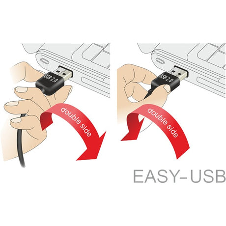 Delock USB 2.0 Stecker links rechts > Micro-B, 3m Kabel (schwarz, 83384)