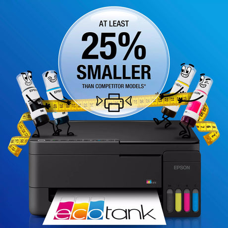 Epson Ecotank et-2912 All-in-One-Tintenstrahldrucker (Schwarz, Scannen, Kopieren, WLAN, inklusive bis zu 3 Jahre Tinte, c11cl62406)