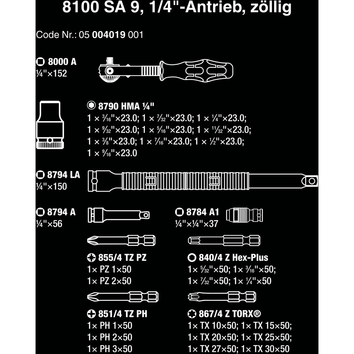 Waa 8100 SA 9 Zyklop Speed ​​Rasseln Set