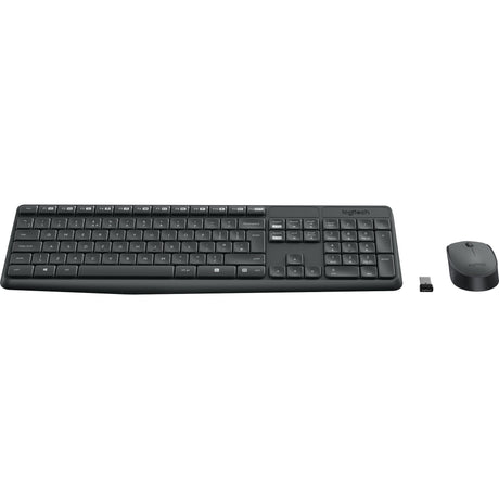 Logitech mk235 Wireless-Desktop-Set (schwarz, US-internationales Layout (QWERTY))