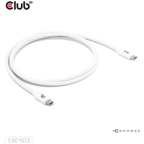 Club 3D USB-C 80 Gbit/s zertifiziertes 240 W 8K 240 Hz Kabel (weiß, 1,2 m)