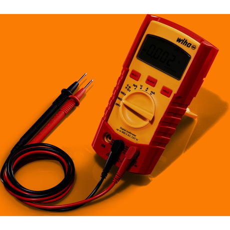 Wiha Digitalmultimeter bis 600 V AC, Cat IV Messgerät (Rot Gelb)