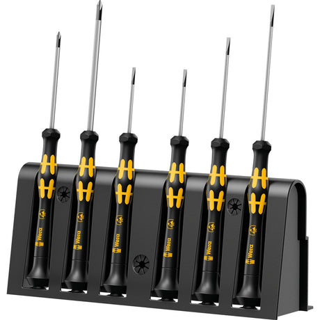Wera Micro-ESD-Schraubendreher-Set mit Rack (schwarz gelb, 6-teilig)