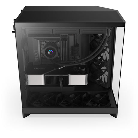 Nzxt h9 flow Midi-Tower-Gehäuse (schwarz (matt) | 2x USB-A | 1x USB-C | gehärtetes Glas)